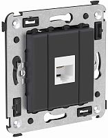 Розетка телефонная без рамки DKC Avanti 1-м. RJ12 черный матовый картинка